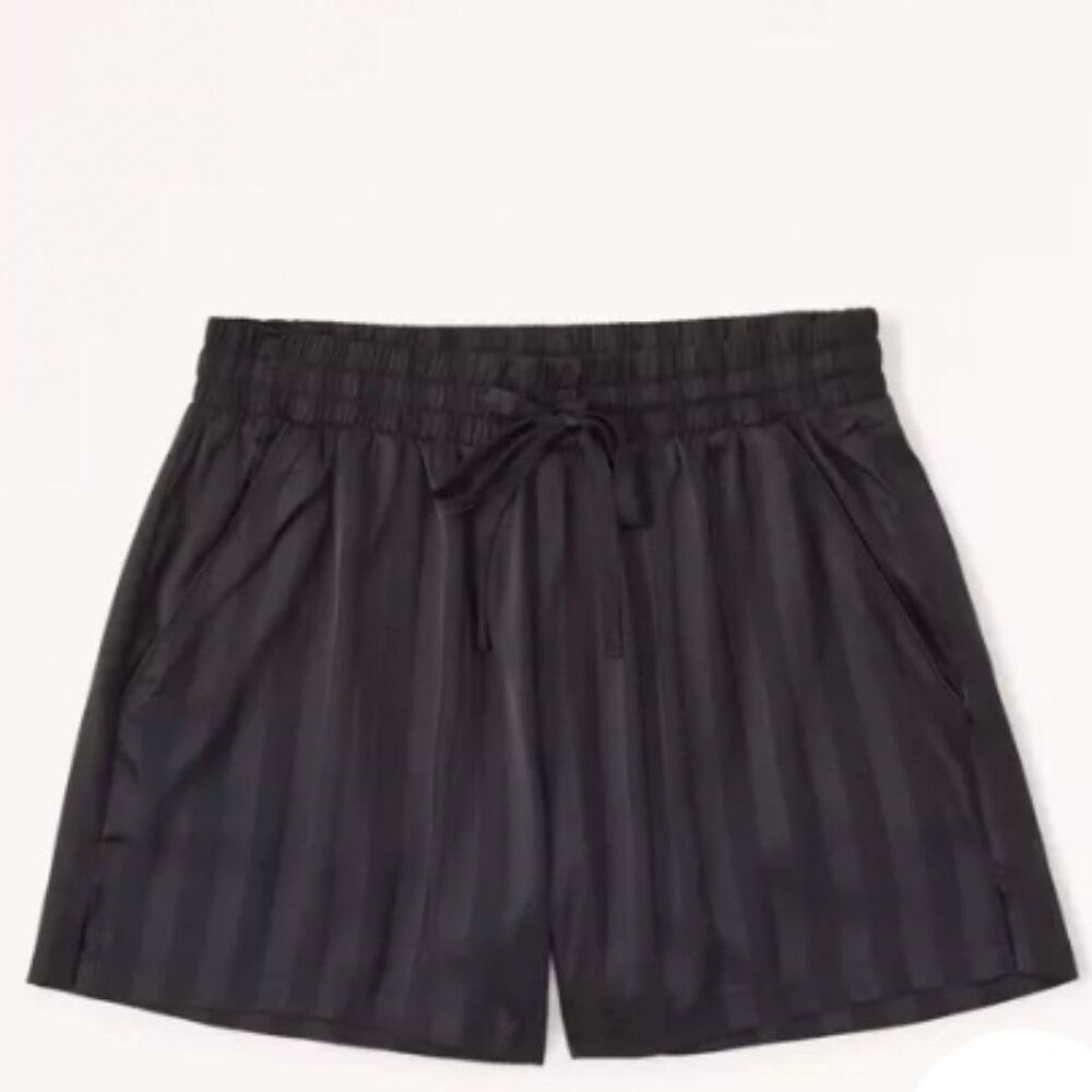 Abercrombie and Fitch satin jacquard sleep shorts with pockets